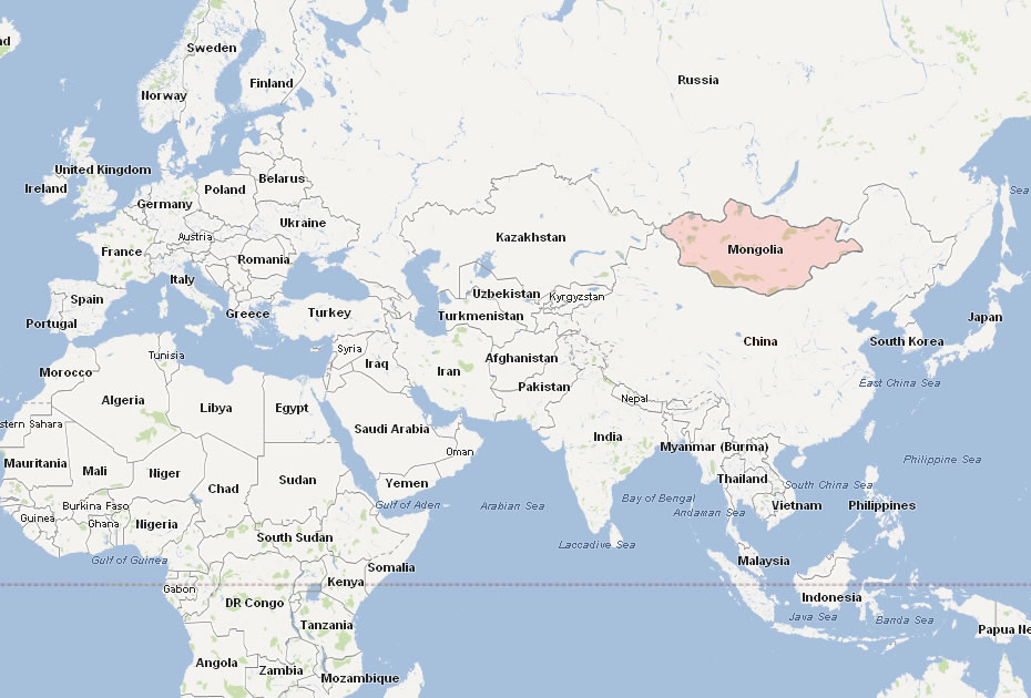 carte du mongolie asia monde